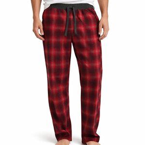 100% Cotton Eddie Bauer Men's Red Plaid Pajama Pants Size M